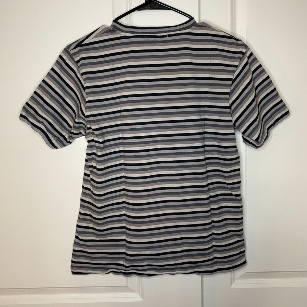 Uniqlo x JW Anderson Striped T Shirt Crew Neck Grey Black Stripe S - Picture 2 of 9